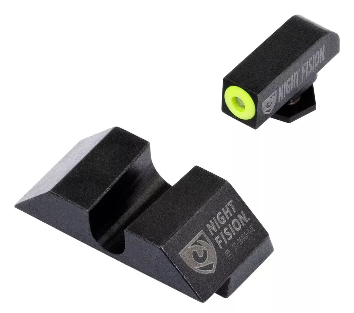Night Fision GLK001014YGZ Tritium Night Sights For GlockGreen Tritium Yellow Outline Front Sight- Black/Blank Rear Sight Glock 17/17L/19/22