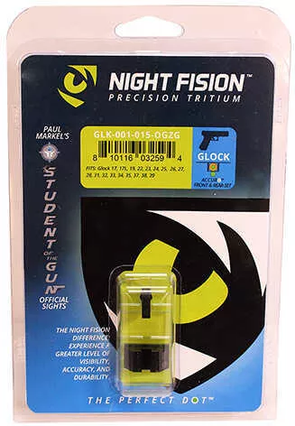 Night Fision Perfect Dot Sight Set for Glock 17/17L/19/22-28/31-35/37-39 Orange Front U White Rear with Green Triti