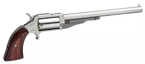 North American Arms 18606 Earl Hogleg *CA Compliant 22 WMR 5 Shot 6" Satin Stainless Steel Barrel, Satin Stainless Steel Frame, Stainless Cylinder, Wood Grip, Exposed Hammer