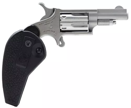 North American Arms 22LLRHG Mini-Revolver22 LR 5 Shot 1.63" Barrel, Overall Stainless Steel Finish, Black Synthetic Holster Grip