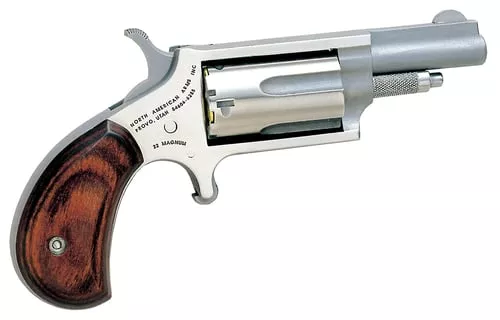 North American Arms 22M Mini-Revolver22 WMR 5 Shot 1.63" Stainless Steel Barrel, Frame & Cylinder, Rosewood Grip Exposed Hammer