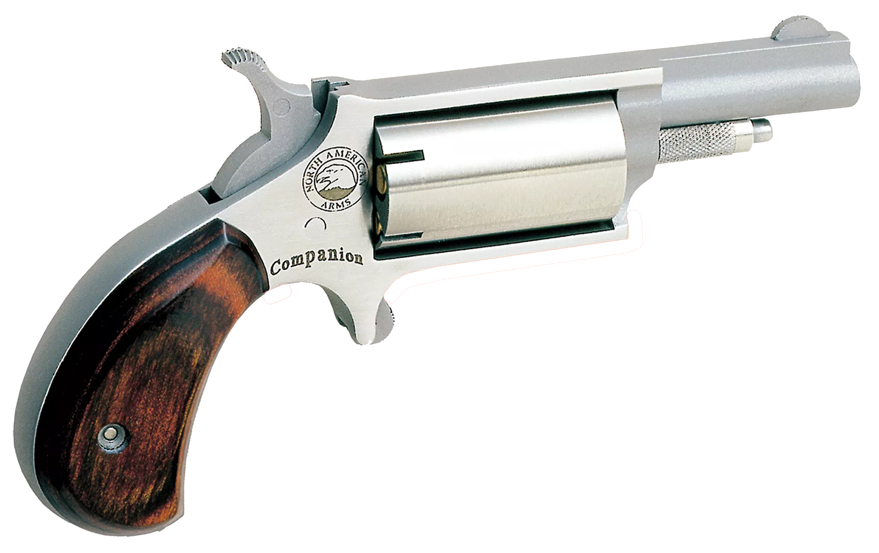 North American Arms 22MCB CompanionSAO 22 Mag #11 Percussion 1.63" 5 Shot Stainless Frame Stainless, Cylinder & Barrel Rosewood Birdshead Grip