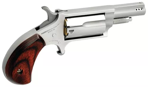 North American Arms 22MP Mini-Revolver22 WMR 5 Shot 1.63" Stainless Steel Ported Barrel, Stainless Steel Frame & Cylinder, Rosewood Birdshead Grip, Exposed Hammer
