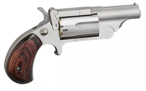 North American Arms 22MR Ranger II22 WMR 5 Shot 1.63" Satin Stainless Steel Barrel & Frame, Stainless Cylinder, Rosewood Birdshead Grip, Exposed Hammer