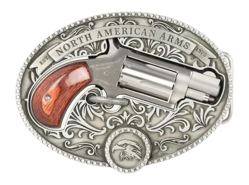 North American Arms 22MSBBO Chuckwagon w/Belt Buckle 22 Mag 5rd Shot 1.13" Matte Stainless Steel Barrel, Stainless Cylinder & Frame, Rosewood Grip