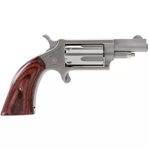 North American Arms 22MSGBG Mini-Revolver22 Mag 5rd 1.13" Overall Stainless Steel with Wood Boot Grip