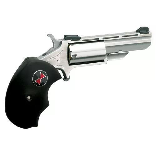 North American Arms BWC Black Widow22 LR,22 Mag 5rd 2" Overall Stainless Steel with Black Oversized Rubber Grip & Fixed Sights