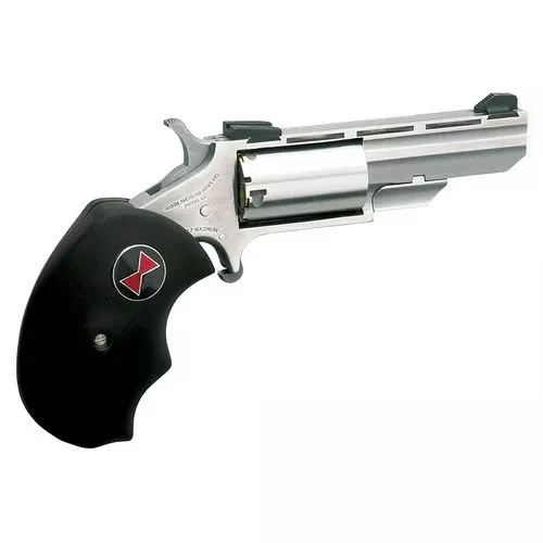 North American Arms BWL Black Widow22 LR 5rd 2" Overall Stainless Steel with Black Oversized Rubber Grip & Fixed Sights