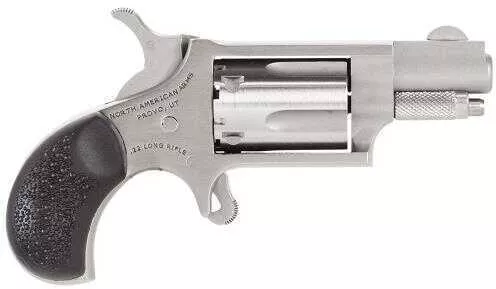 North American Arms NAA Revolver Carry Combo 22 Mag 1.12" 5 Round Black Rubber Grip Stainless Steel Includes Holster 22MSGRCHSS
