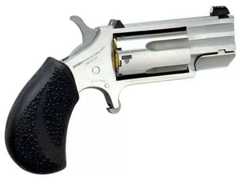 North American Arms Revolver Pug Ported 22 Magnum 1" Barrel 5 Round White Dot Sight Black Stainless Steel