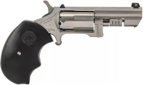 North American Arms Swing Out Recluse 22 Mag 5 Shot 2" Stainless Steel Barrel, Cylinder & Frame, Oversized Rubber Grip, Exposed Hammer