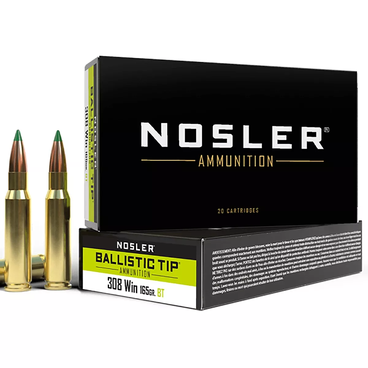 Nosler 40063 Ballistic Tip Hunting 308 Win 165 gr Ballistic Tip 20 Bx/ 10 Cs