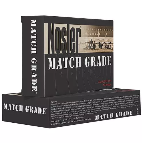 Nosler 51054 Match Grade9mm Luger +P 124 gr Jacketed Hollow Point (JHP) 50 Bx/ 10 Cs