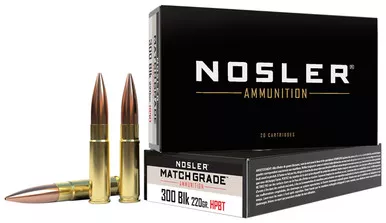 Nosler 51275 Match Grade 300 Blackout 220gr HPBT Subsonic - 20 Rounds per Box