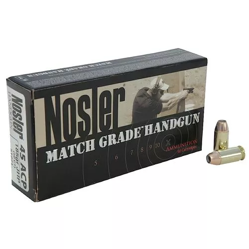 Nosler 51284 Match Grade45 ACP 230 gr Jacketed Hollow Point (JHP) 50 Bx/ 10 Cs