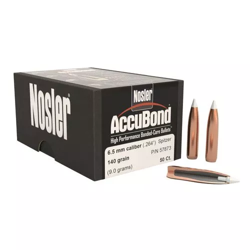 Nosler 57873 AccuBond 6.5mm .264 140 GR Spitzer Point 50 Box