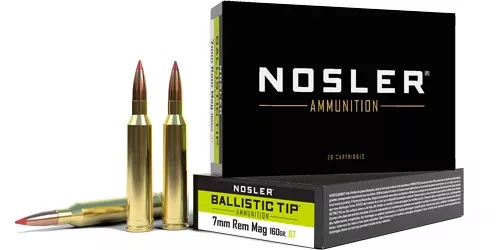 Nosler Bullets Ballistic Tip 7mm Rem Mag 160gr Polymer Tip 20rd - Box or Case