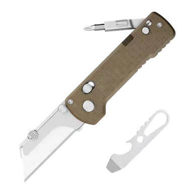 OKNIFE U1 Pro PEEK Utility Knife | Olight Otacle Folding Box Cutter with Hidden Screwdriver, Quick Blade Change, Lightweight PEEK Scales