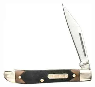 Old Timer Pal 2.3" Clip Point Plain Stainless Steel Folding Pocket Knife - Sawcut Delrin Handle