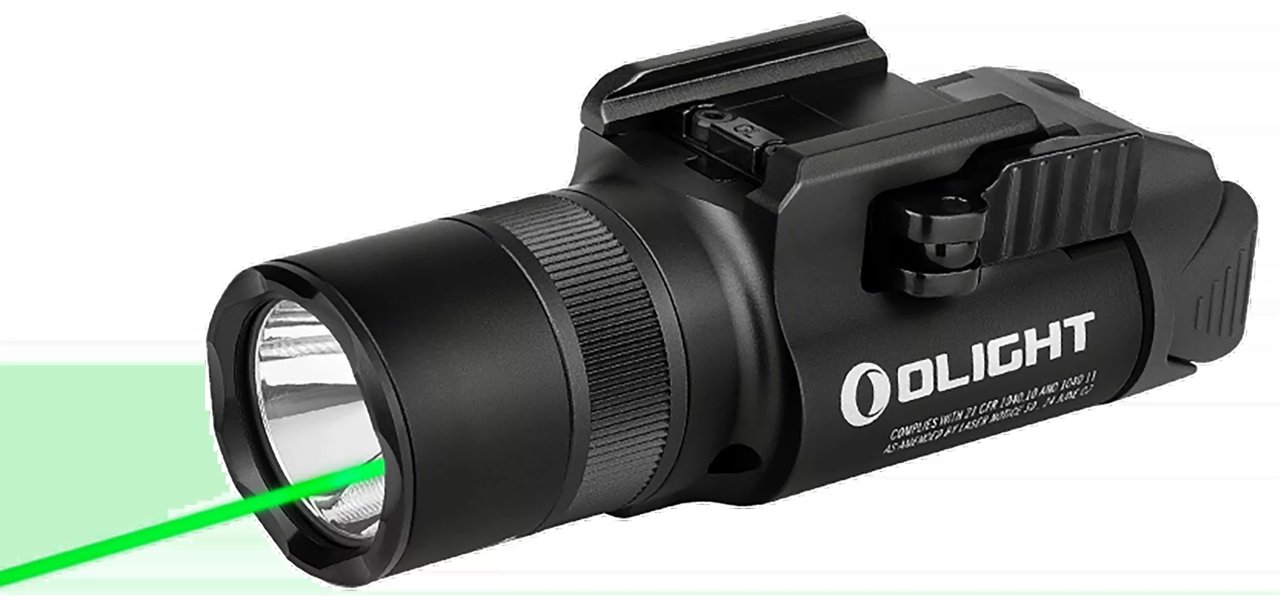 Olight Baldr Pro R 1,350 Lumens White LED/Green Laser Weapon Light - Black Anodized