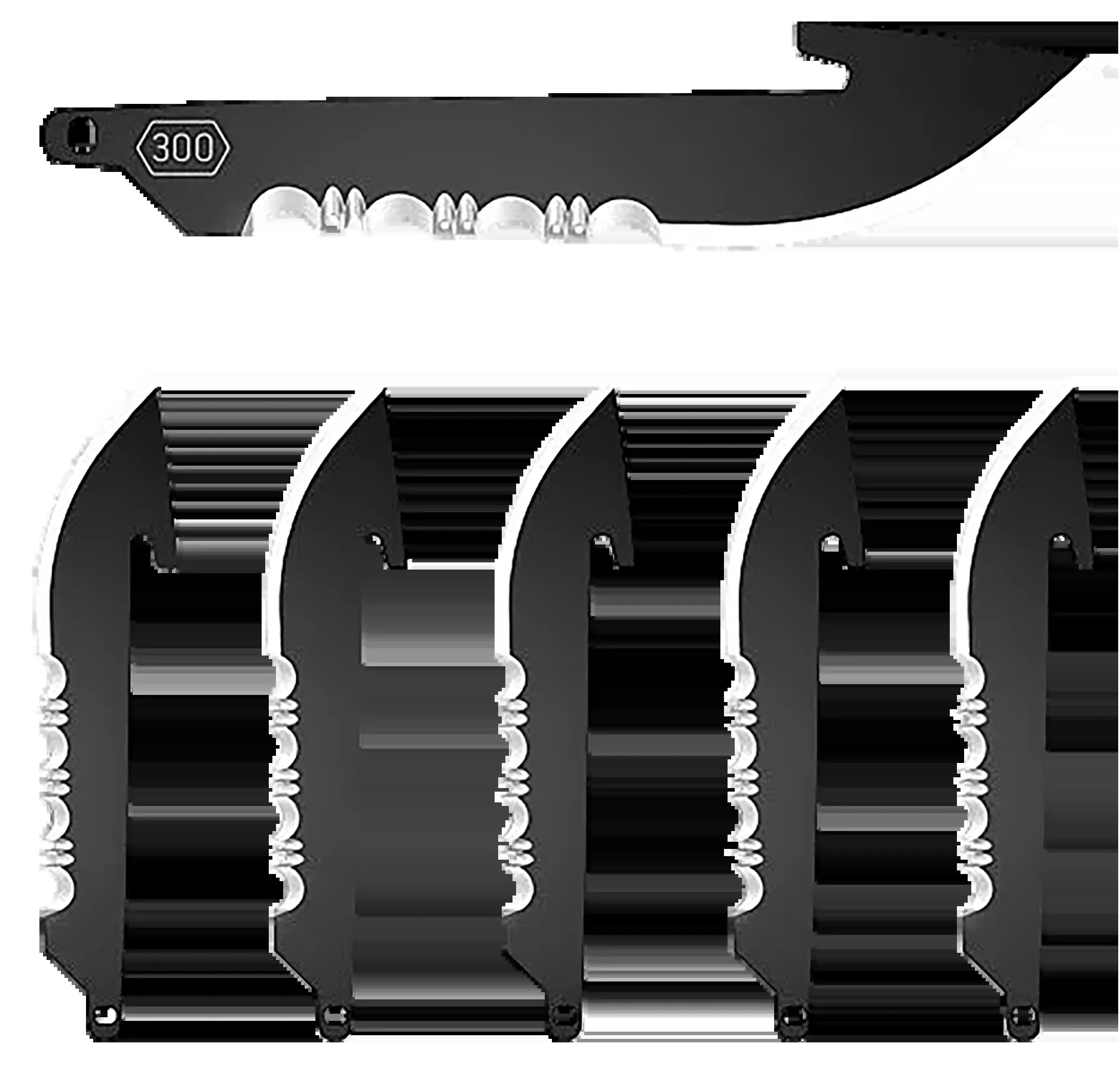Outdoor Edge RazorSafe RRS30K6C 3" Black Serrated Drop Point Replacement Blades - 6-Pack
