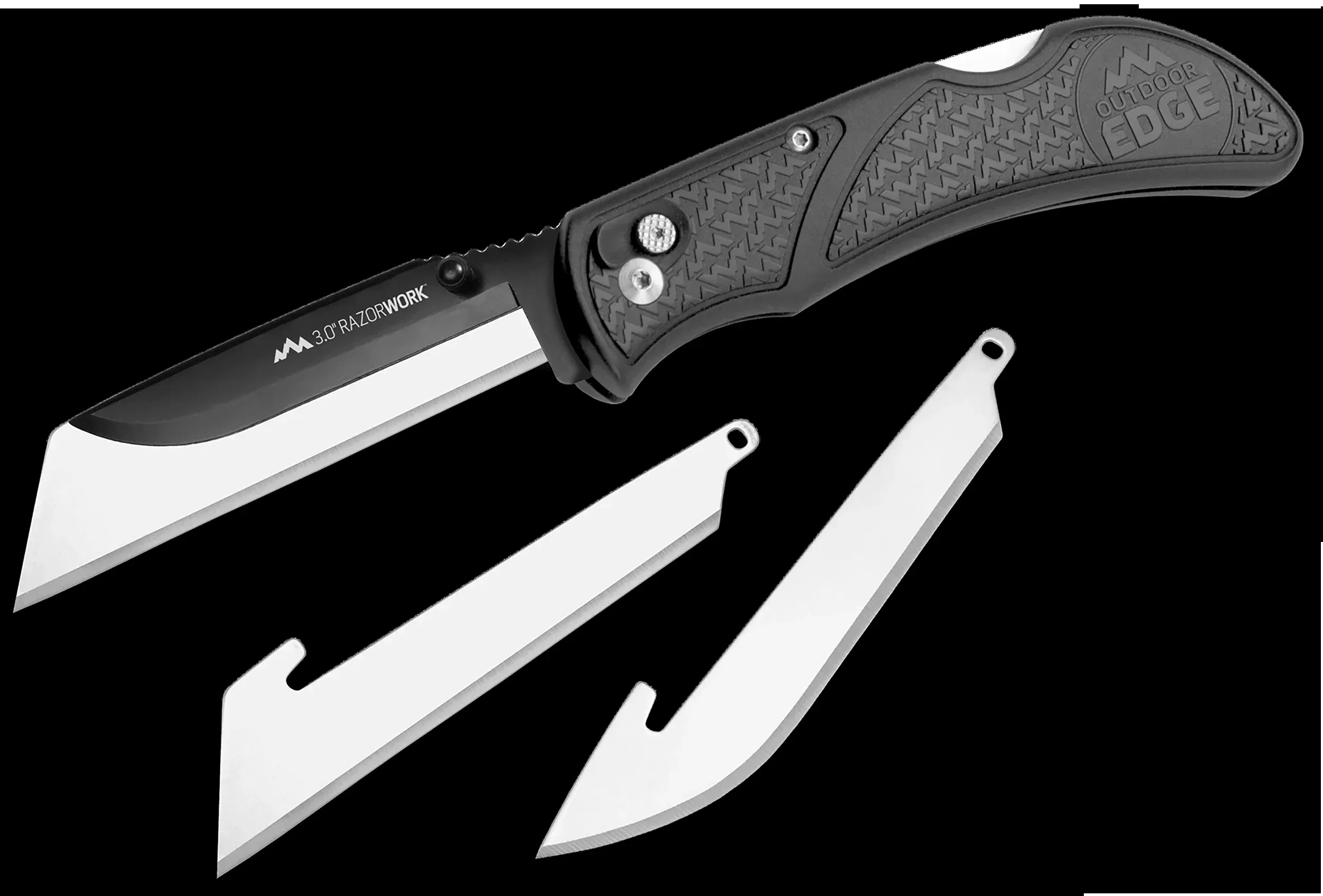 Outdoor Edge RazorWork 3" Folding Drop Point/Utility Replaceable Blade 420J2 SS Gray Handle