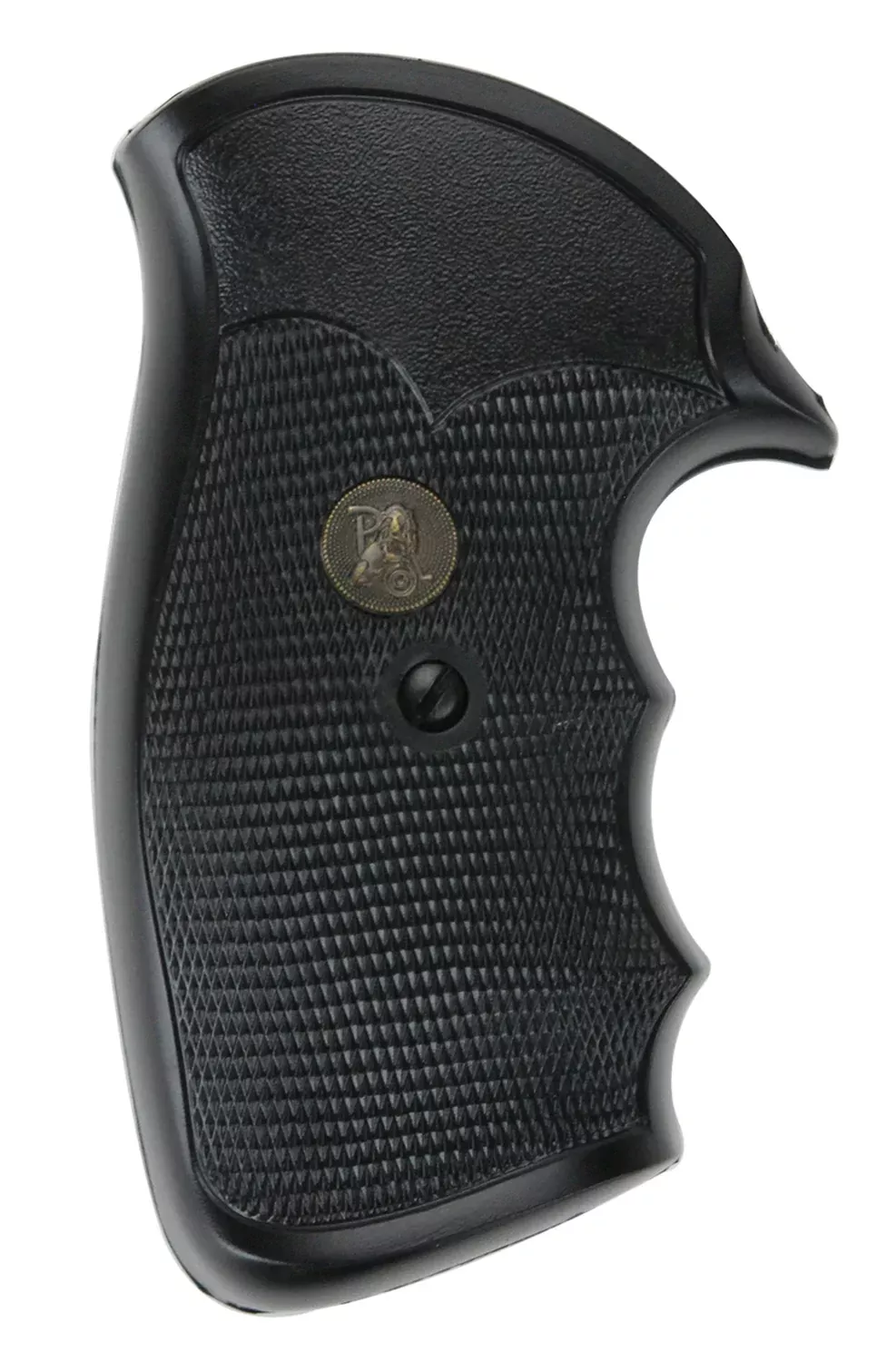 Pachmayr Gripper Pistol Grip w/ Finger Grooves S&W K & L Frame Round Butt - Black Rubber