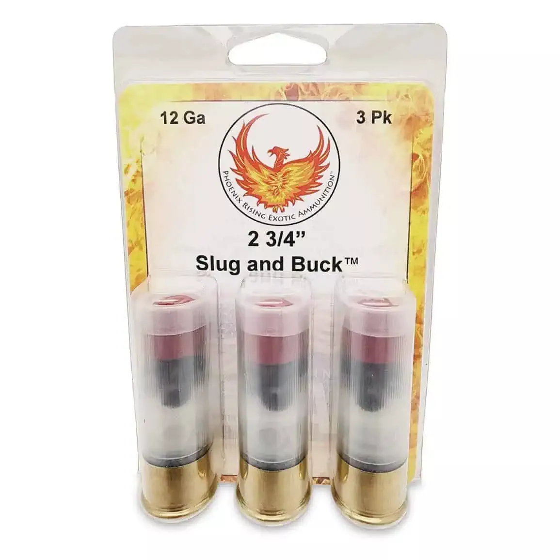 Phoenix Rising Slug & Buck Shotshell 12ga 2-3/4″ FSJ 7/8oz Slug & 6-00 Buckshot 1225 fps 3/ct