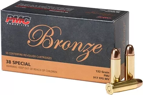 PMC Bronze 38 Special 132gr FMJ-RN 50 Rounds - Box or Case