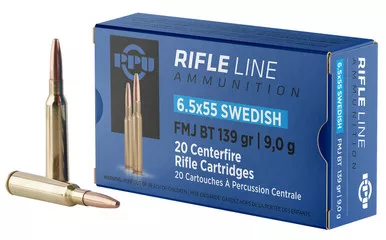 PPU PP6SWF Metric Rifle 6.5x55Swedish 139gr Full Metal Jacket Boat Tail - 20 Rounds per Box