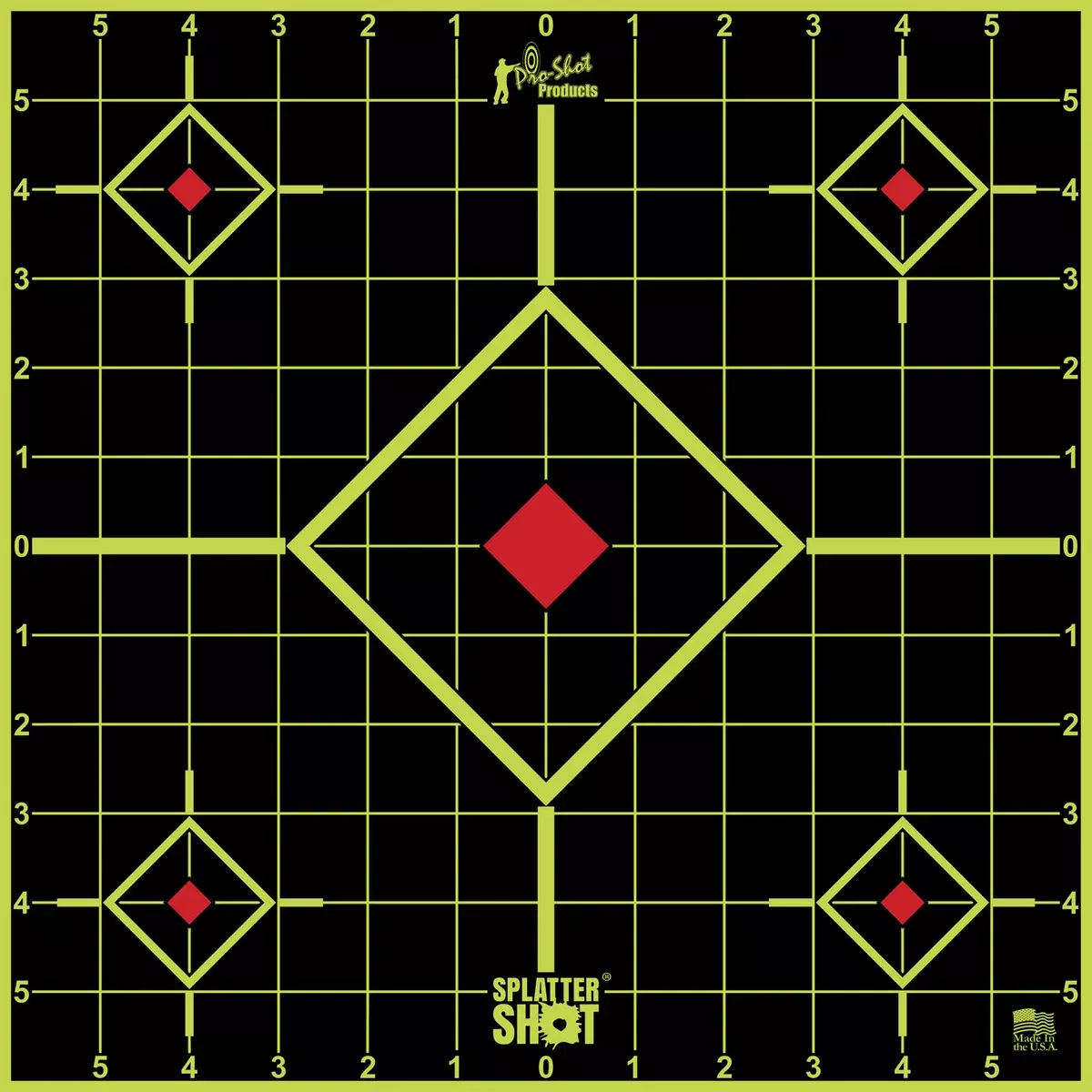 Pro-Shot 12SIGREEN5PK SplatterShot Sight-In Self-Adhesive Paper Black/Green 12" 5-Diamond 5 Pack