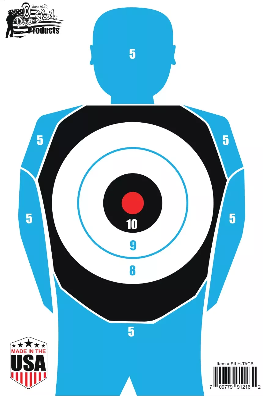 Pro-Shot Silhouette Tact 12" x 18" Heavy Paper Tactical Target - 4 Pack