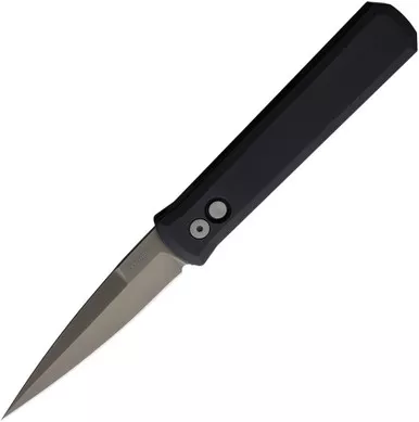 Pro-Tech Godfather 921-SG Automatic Knife - Black Handle - Smoky Grey DLC