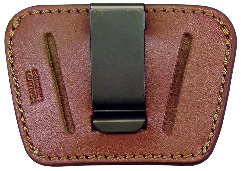 PSP 036 Belt SlideIWB/OWB Tan Leather Belt Clip/Slide Fits Small/Med Semi-Auto Ambidextrous