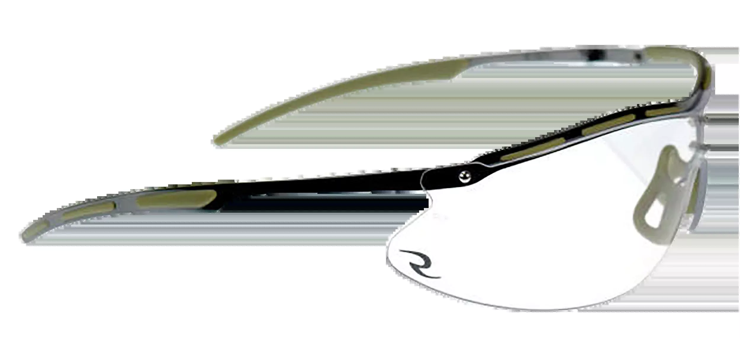 Radians Bravo Safety Glasses Clear Lens Polycarbonate Black Metal Half Frame - ANSI Z87.1