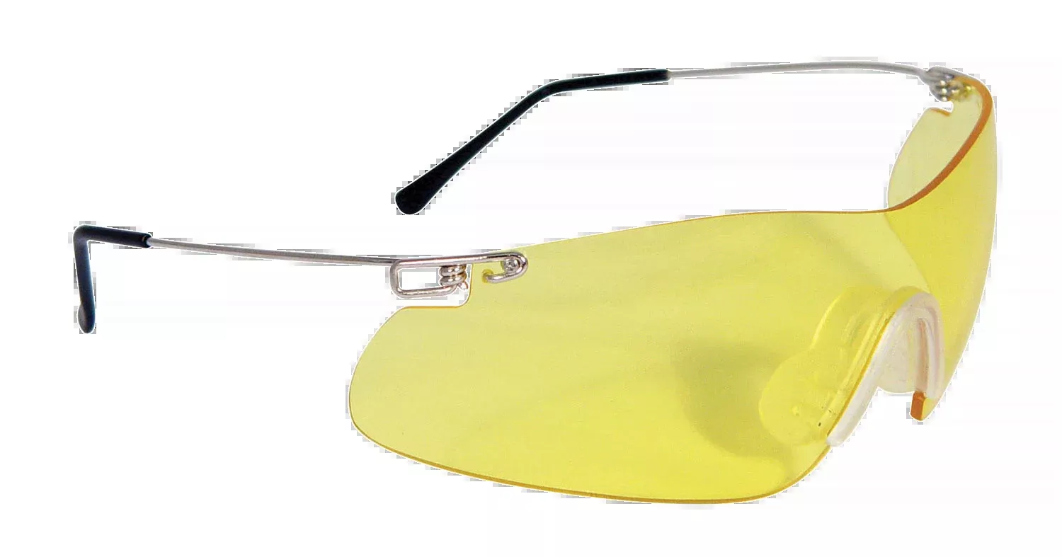 Radians Clay Pro Shooting Glasses Amber Lens Wraparound Silver Frame