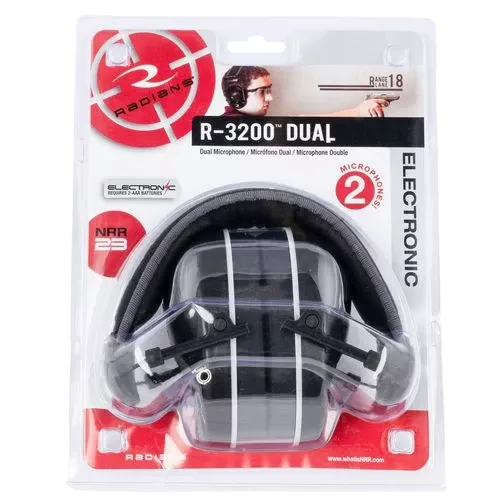 Radians R3200ECS Dual MicElectronic Muffs 23 dB Black/Gray