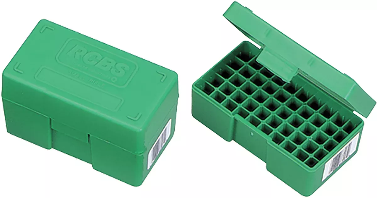 RCBS 86903 Ammo Boxfor Large Rifle Green Plastic