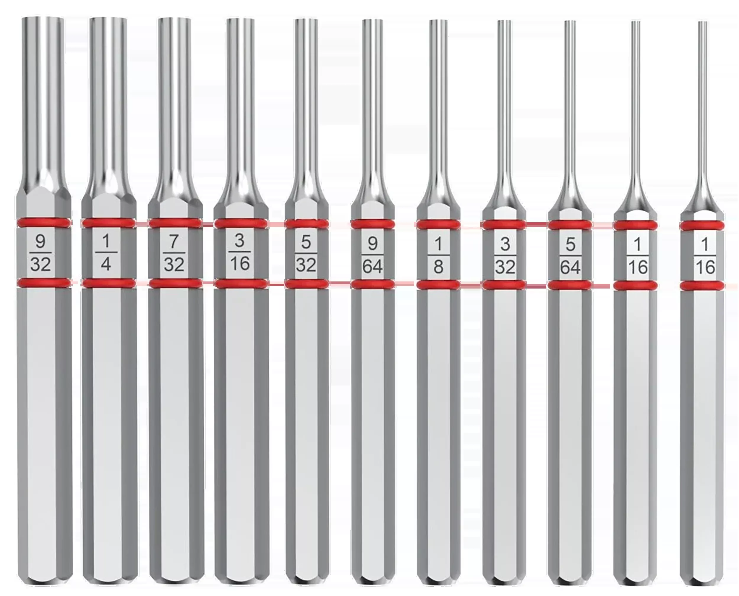 Real Avid Accu-Punch Standard Pin Punch Set 11-Piece Silver Steel Universal Firearm