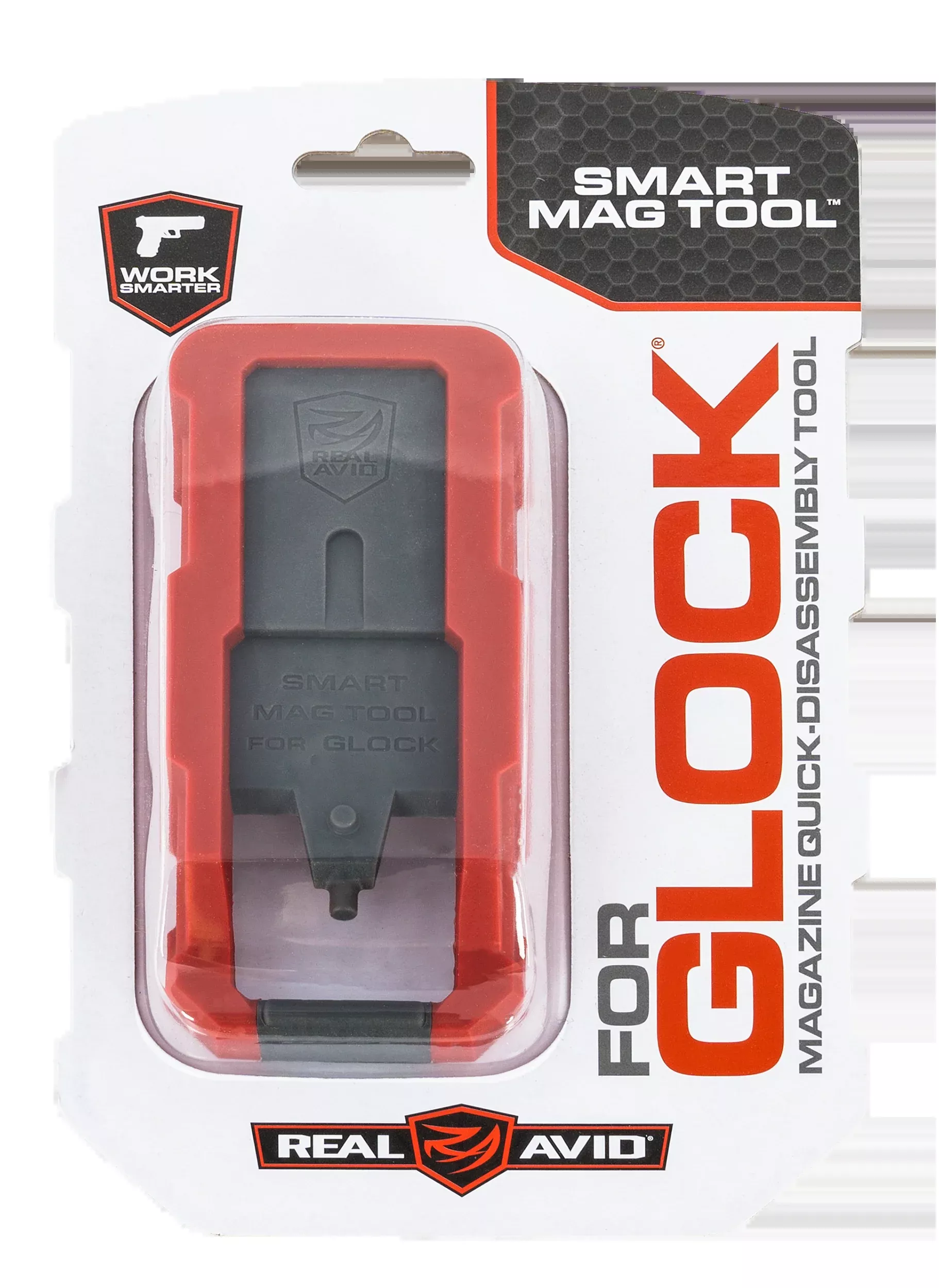 Real Avid Smart Mag Tool Compatible w/Glock Gray/Red Plastic