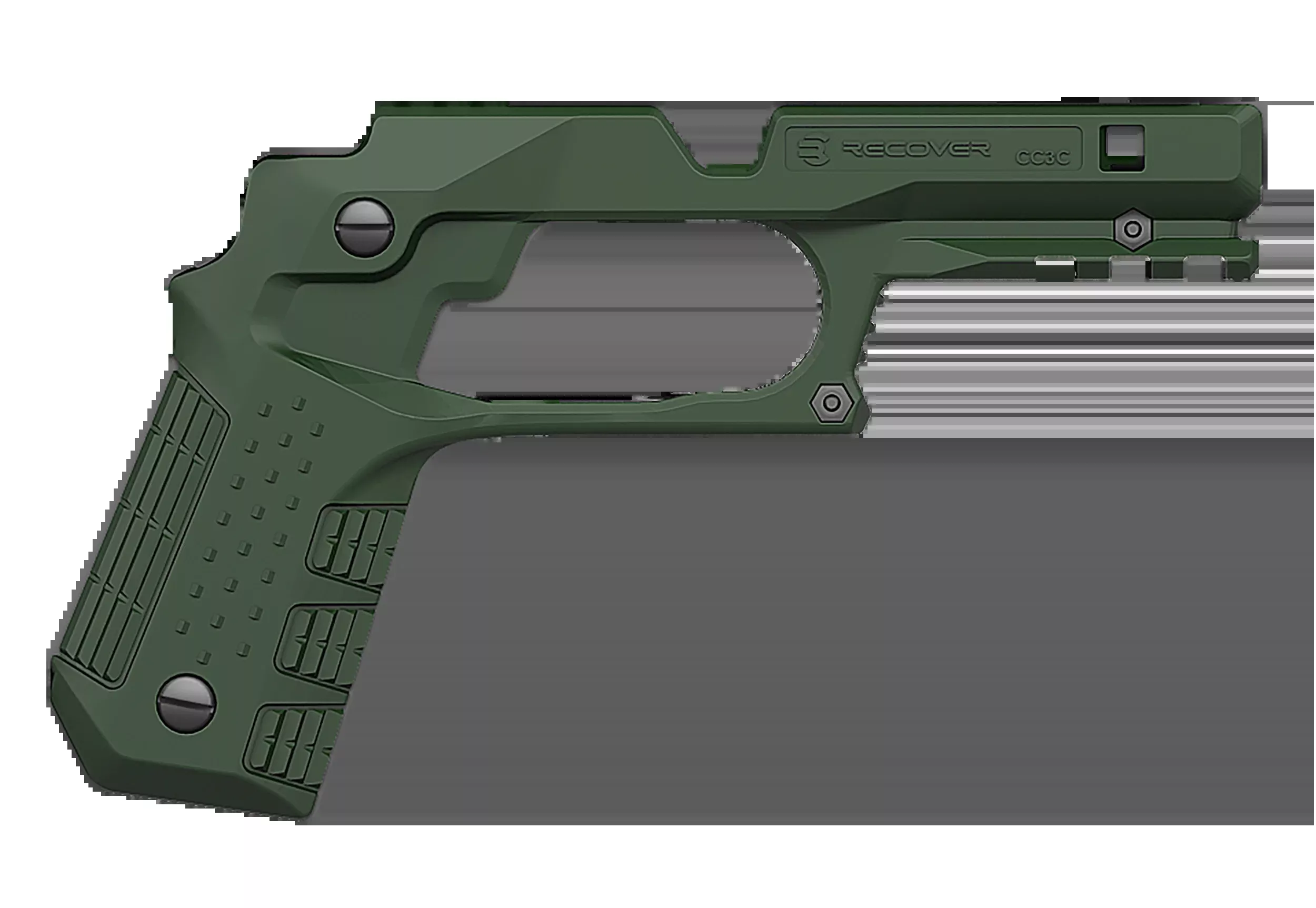 Recover Innovations CC3C-03 Grip & Rail System Green Polymer Picatinny for Compact 1911