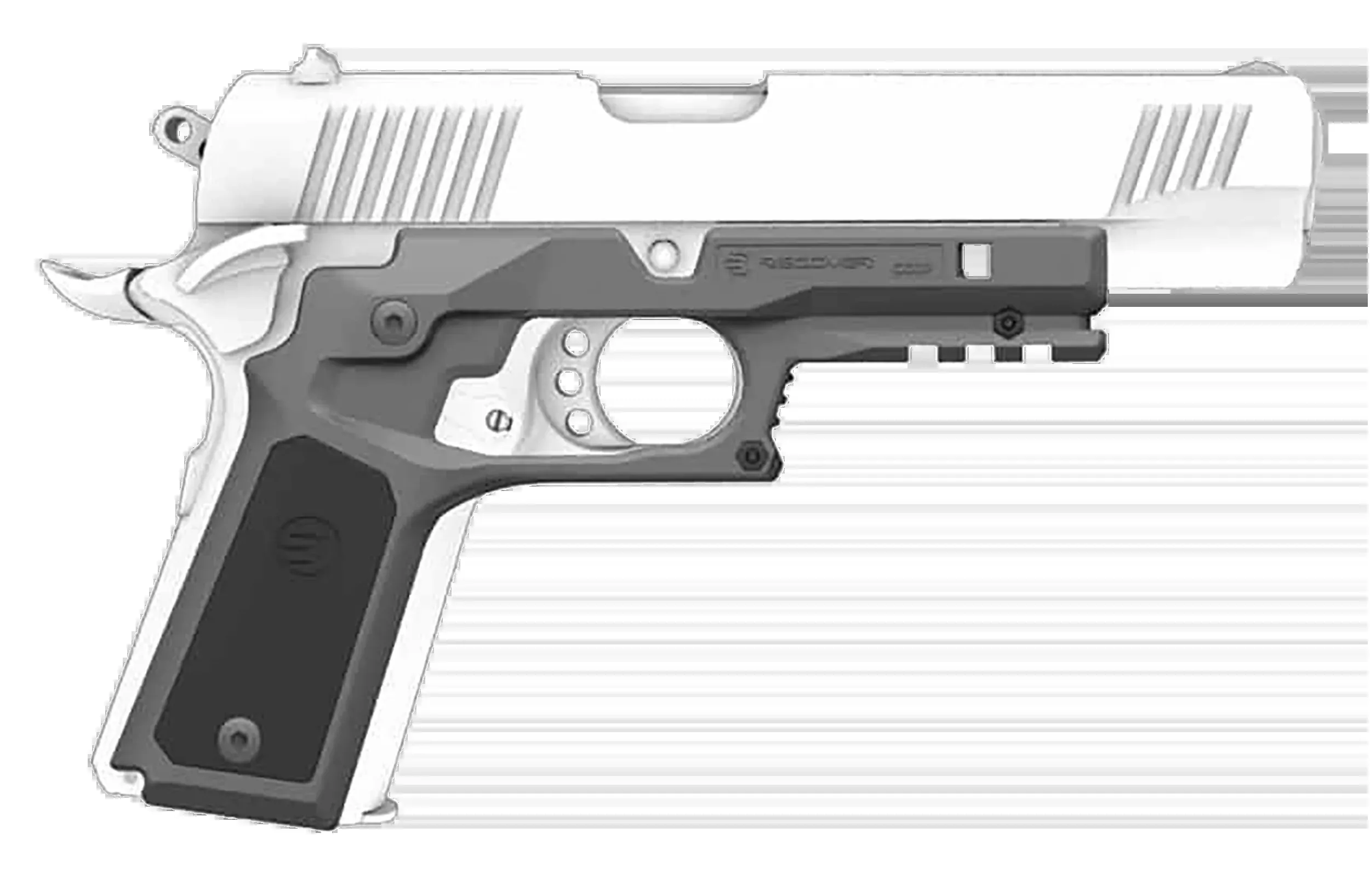 Recover Innovations CC3P0401 Frame Grip Gray Polymer with Interchangeable Black & Gray Panels for Standard 1911