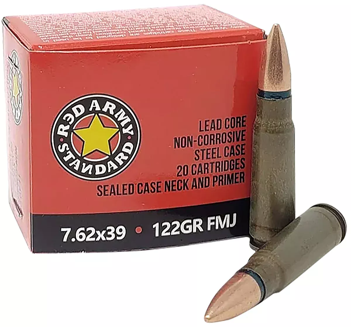 Red Army Standard AM3420 Rifle7.62x39mm 122gr Full Metal Jacket 20 Per Box/50 Case