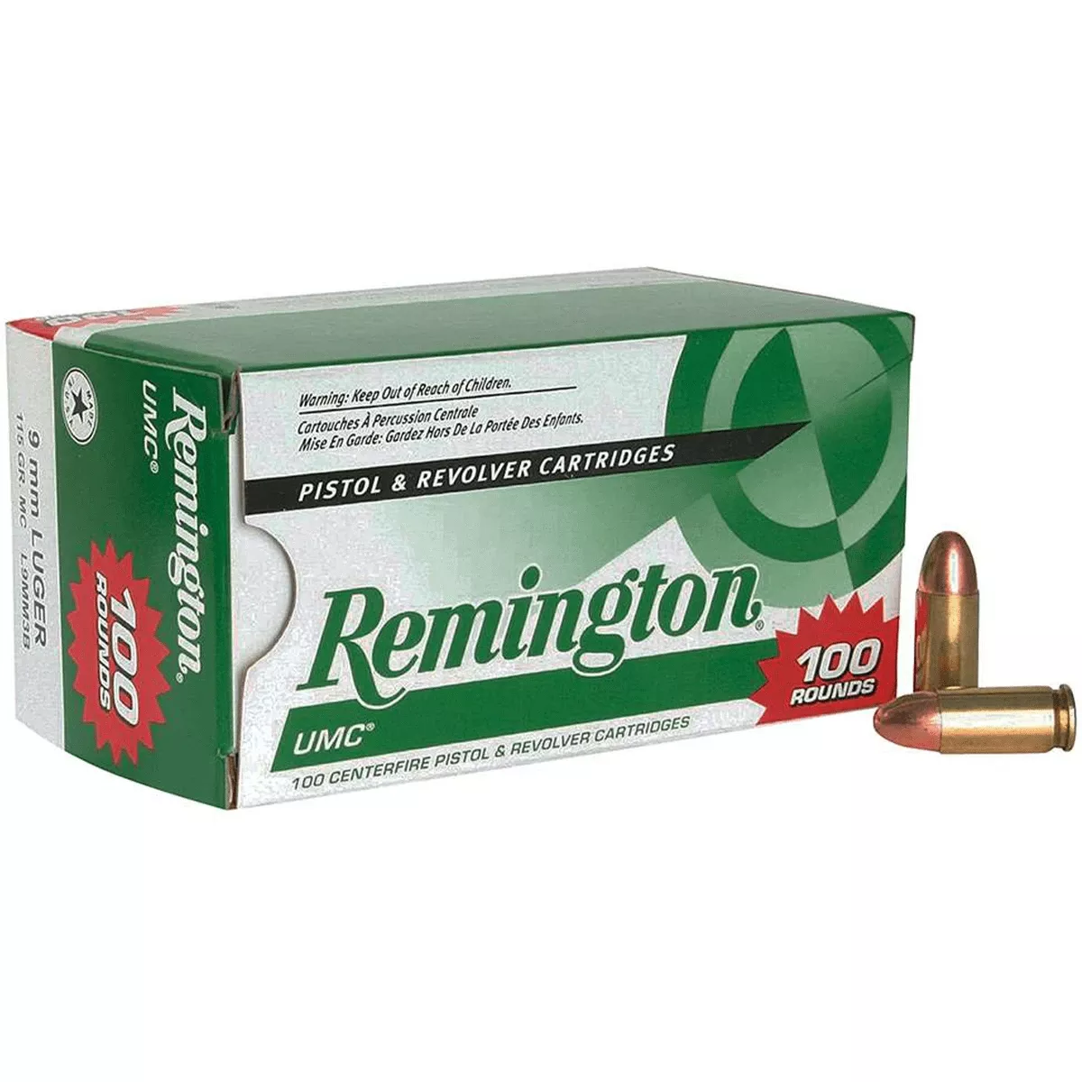 Remington 23765 UMC Value Pack 9mm Luger 115 gr Full Metal Jacket (FMJ) 100 Per Box Ammunition