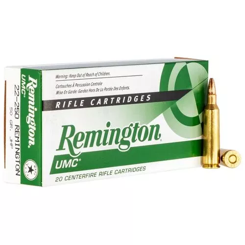 Remington Ammunition 23813 UMC22-250 Rem 50 gr Jacketed Hollow Point (JHP) 20 Bx