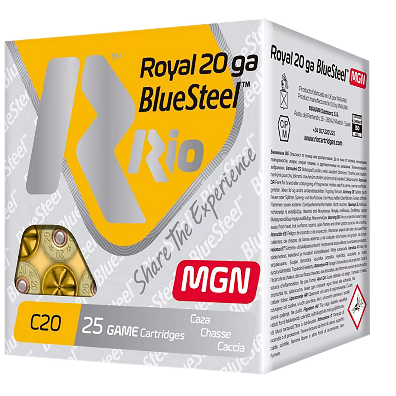 Rio Ammunition RBSM204 BlueSteel Royal 20Gauge 3″ 1oz 4Shot 25 Per Box/10 Case