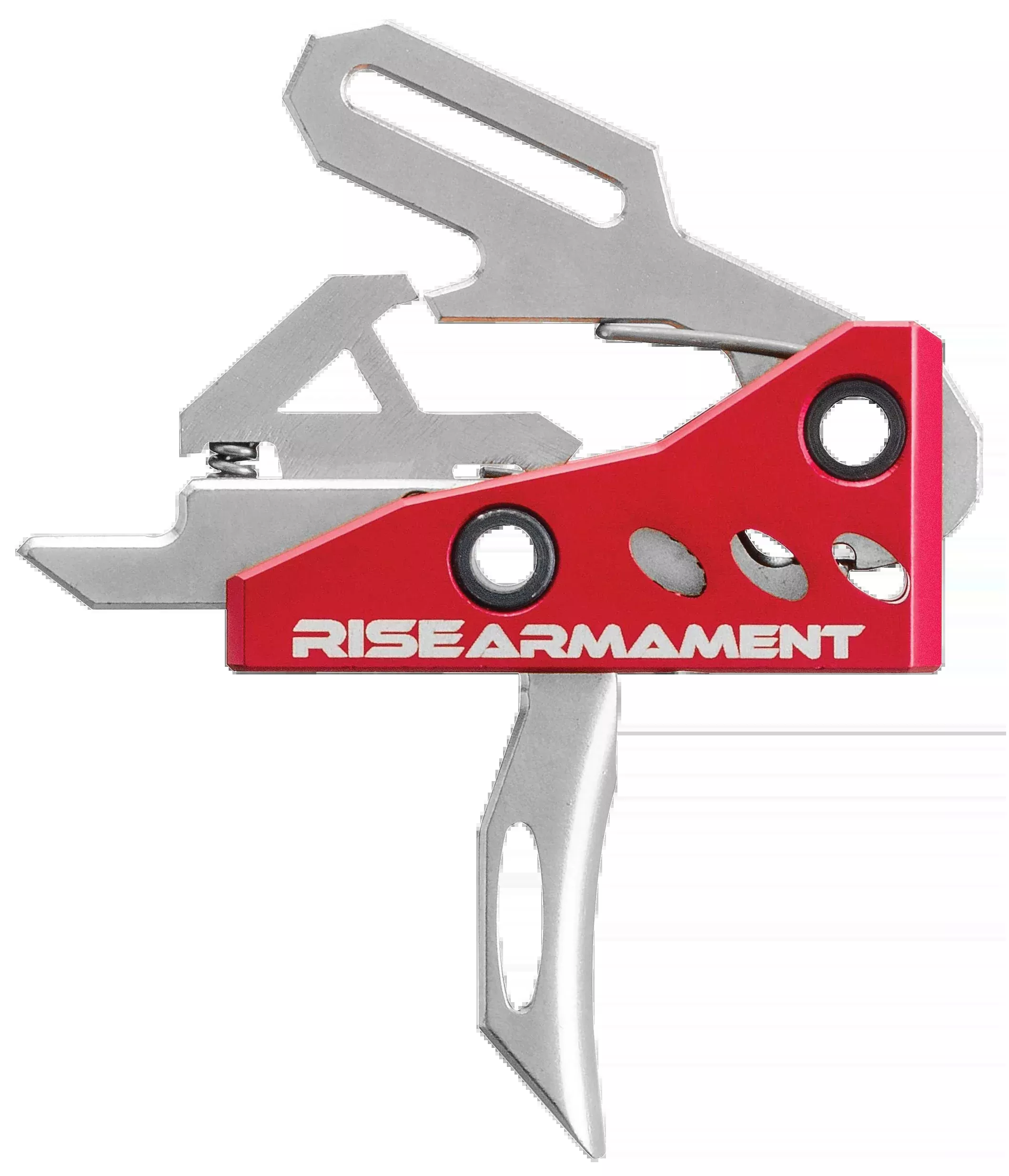 Rise Armament RA-535 APT Advanced Performance 3.50 lbs Single-Stage Straight Trigger - Silver/Red