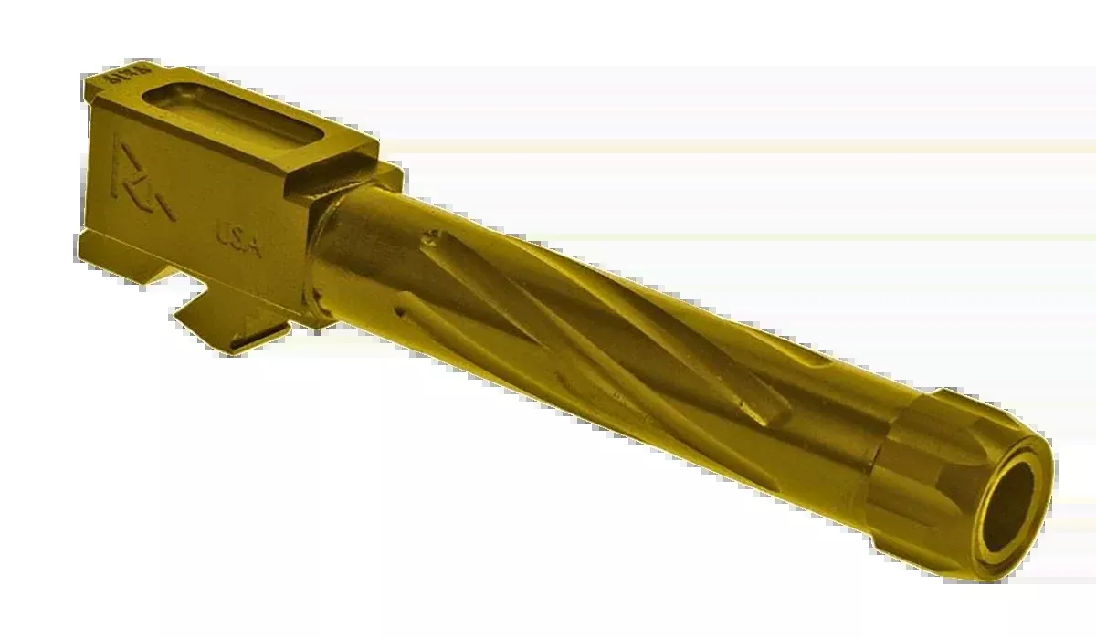 Rival Arms Precision V1 Match Grade Glock 17 Gen3-4 9mm Luger 4.49" Fluted Threaded Stainless Steel Barrel - Gold PVD