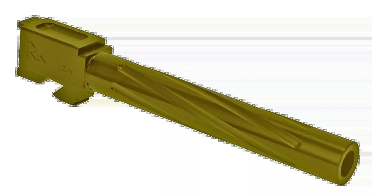Rival Arms Precision V1 Match Grade Glock 34 Gen3-4 9mm Luger 5.31" Fluted Stainless Steel Drop-In Barrel - Gold PVD