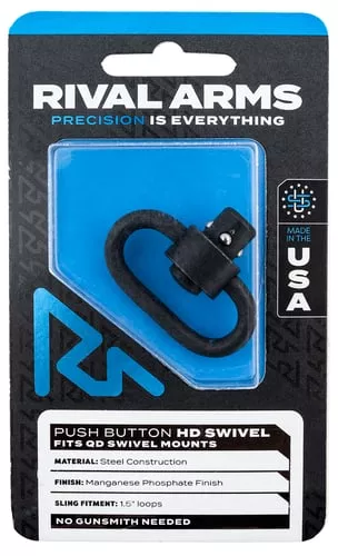 Rival Arms RA-RA92S1B HD SwivelBlack Manganese Phosphate Steel with 1.25″ Loop & Push Button